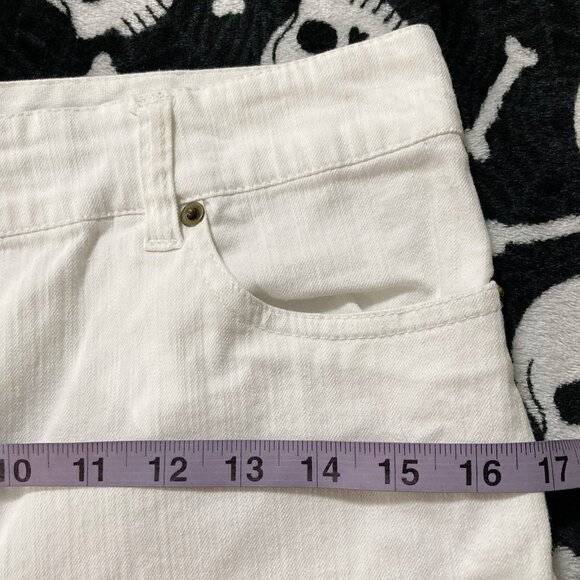 JESSICA Off-white denim walking shorts ~ SMALL MEDIUM cotton bermuda jean shorts - Picture 8 of 11